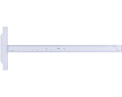 Aristo tekenhaak - lengte 60cm - mm/cm/inch schaalverdeling - glashelder plexiglas - met anti-slip noppen - AR-23176