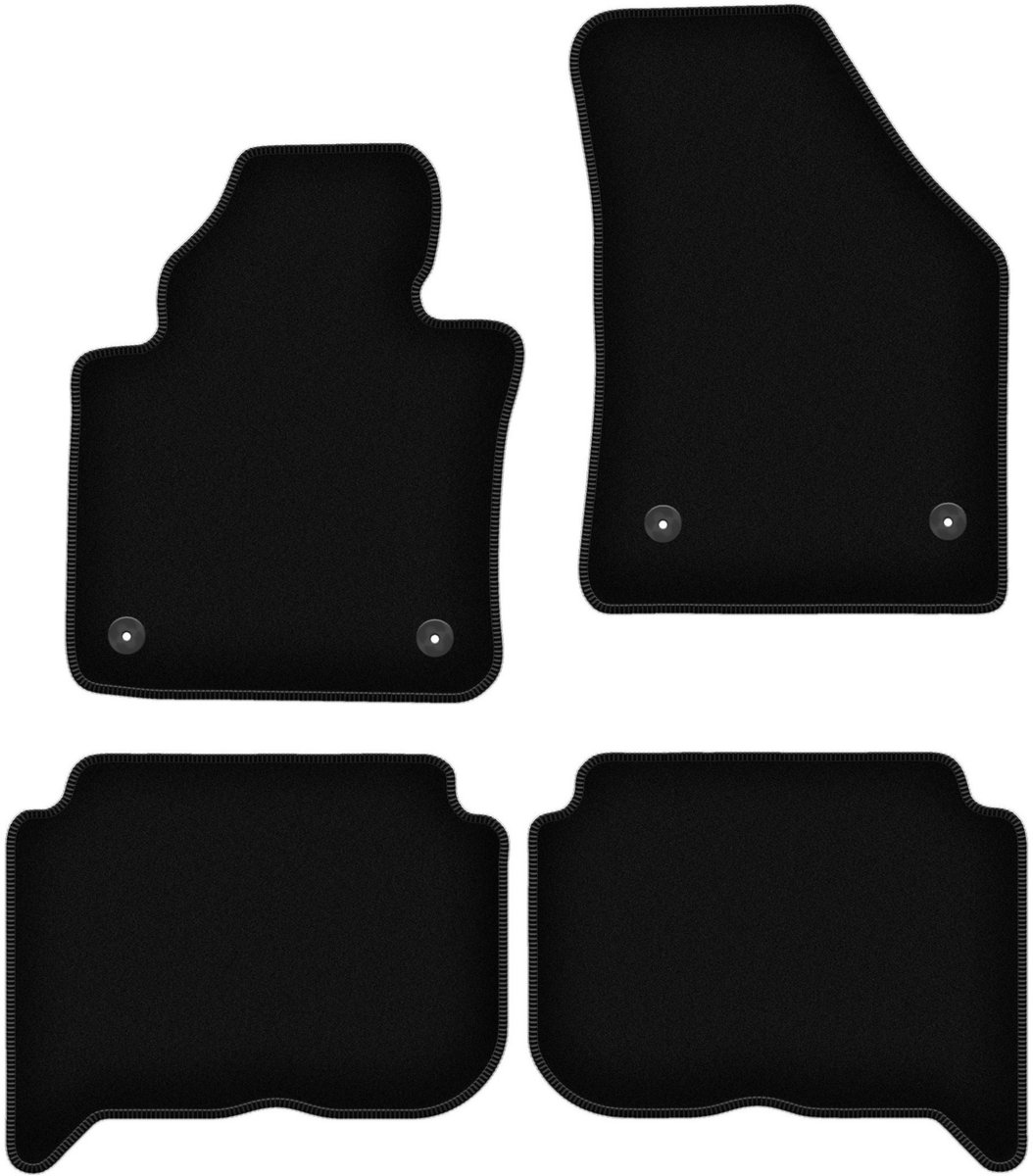 BASIC zwarte veloursmatten voor: Volkswagen Touran I 2FL minivan (2010-)