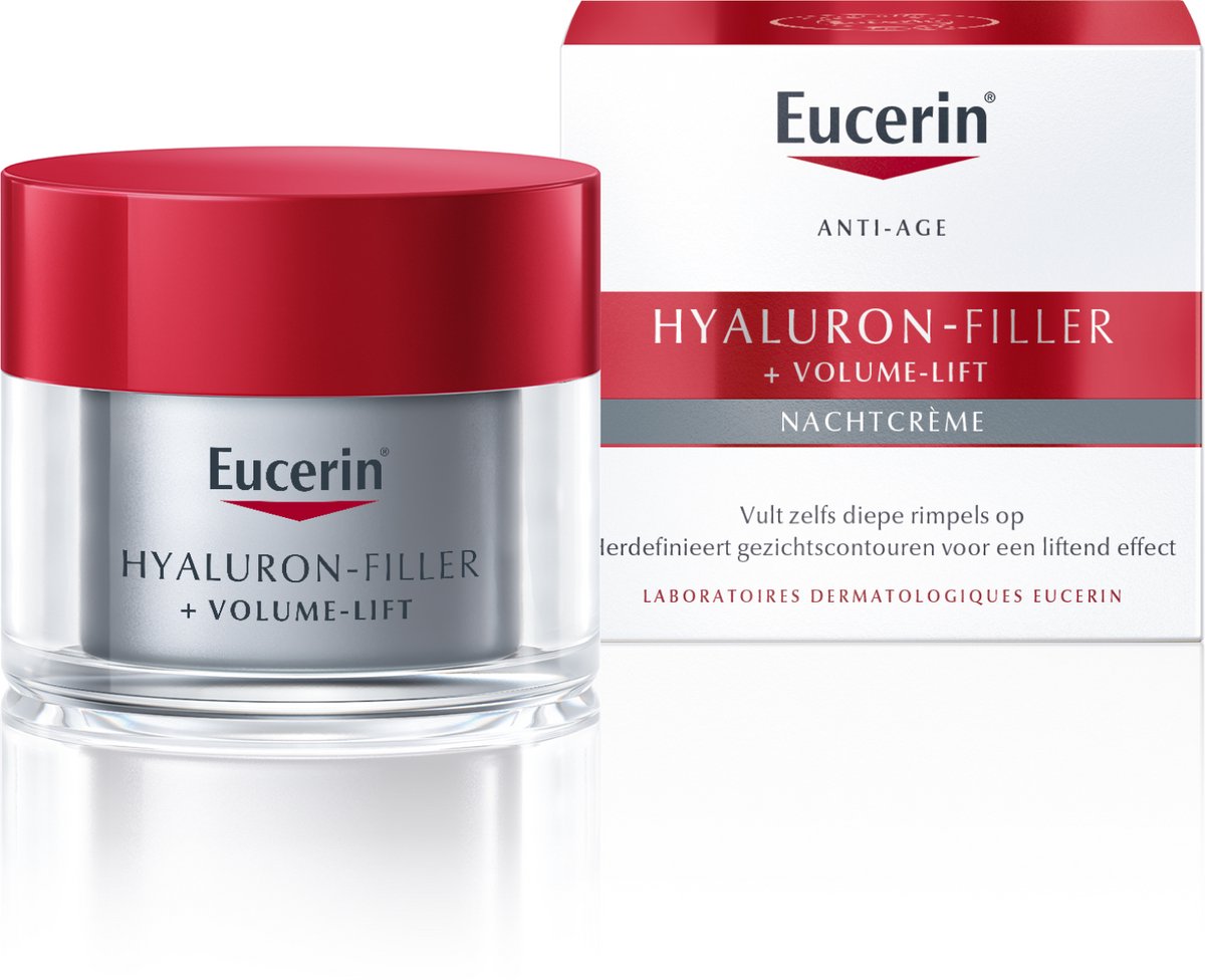 Bol.com Eucerin Hyaluron-Filler + Volume-Lift Anti-Age Nachtcrème voor Vrouwen - Anti-Rimpel Crème voor Droge Huid - Hyaluronzuu... aanbieding