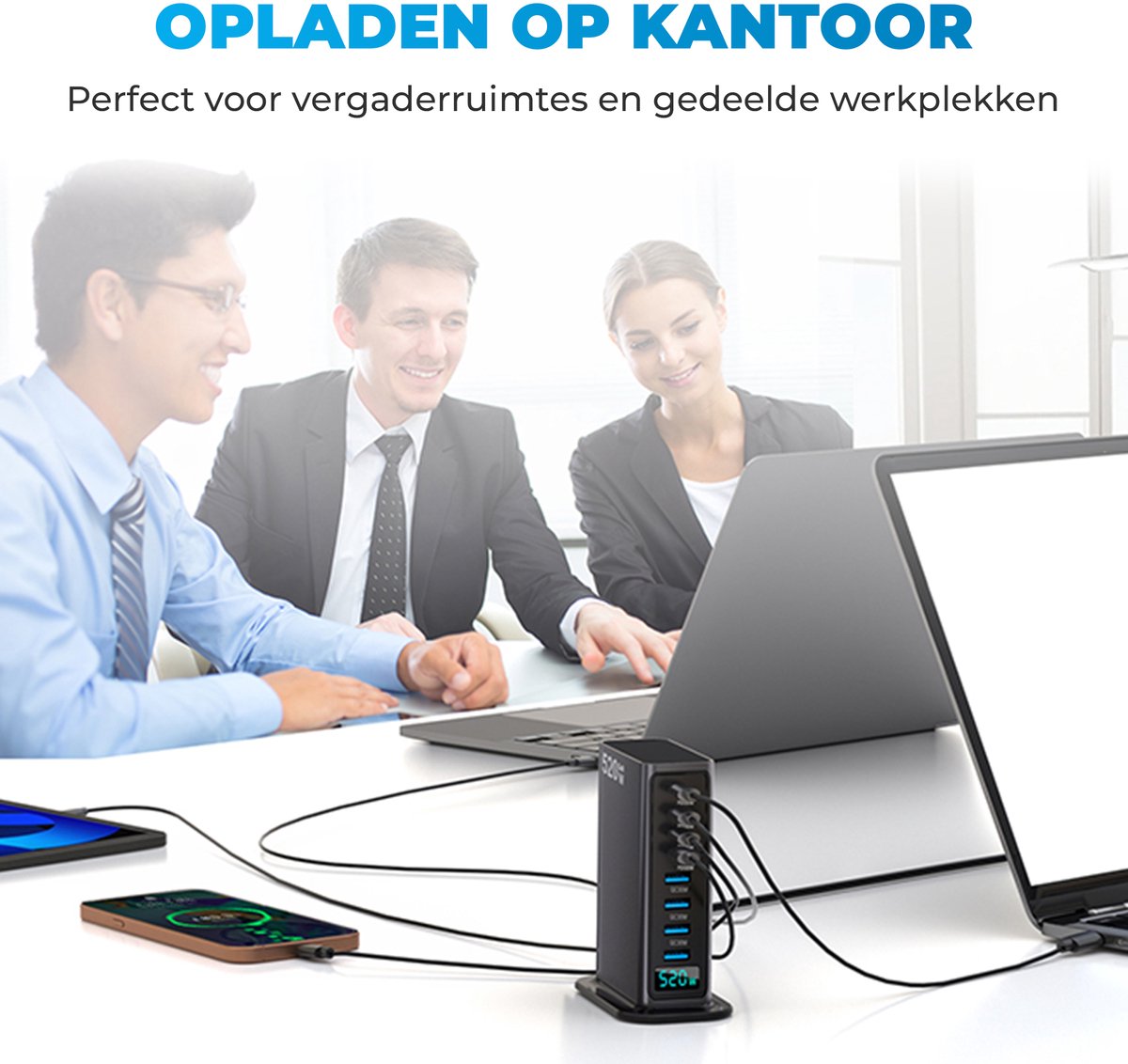 520W 8-poorts USB-oplaadtoren - Laadstation - Snellader 100W