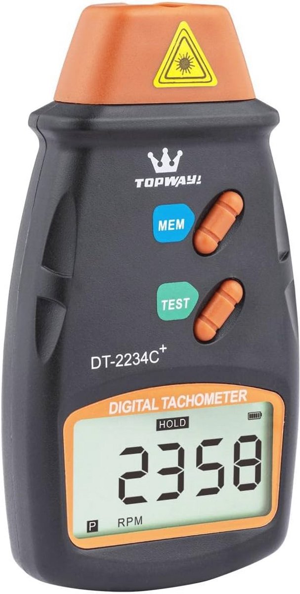 Digitale Fototachometer Handheld LCD Niet-contact RPM Tester voor Motoren, Wielen en Ventilatoren 2.5RPM - 99,999RPM