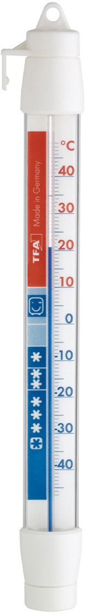 TFA Dostmann koelkast en vriezerthermometer - wit - kunststof - analoog