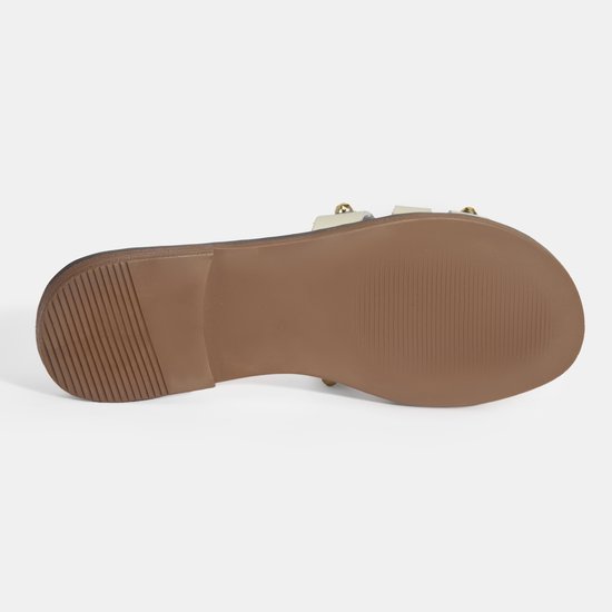 DESA Pantoufles Cuir Blanc Femme Astuce de chaussure: ouvert Taille: 38 EU
