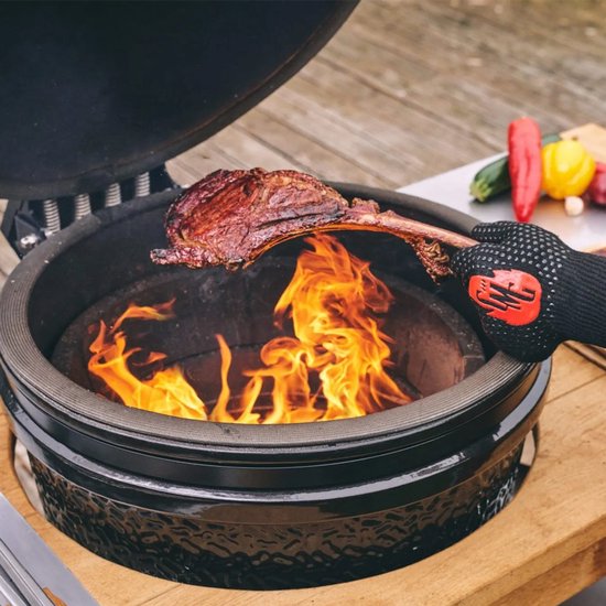 Grill Master Gloves BBQ Handschoenen Hittebestendig tot 800°C - Ovenhandschoenen - Ovenwanten - Barbecue Handschoenen - Papa Cadeau Voor Mannen - Vaderdag – Aramid - 2 stuks