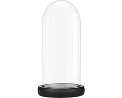 Belle Vous Glazen Stolp Pot met Zwart Houten Basis - 26,5 cm - Doorzichtig Decoratieve Tafeltop Display Bak met Tray voor Fee Lichten, Kopstukken en Antieke Items Belle Vous Glazen Stolp Pot met Zwart Houten Basis - 26,5 cm - Doorzichtig Decoratieve Tafeltop Display Bak met Tray voor Fee Lichten, Kopstukken en Antieke Items