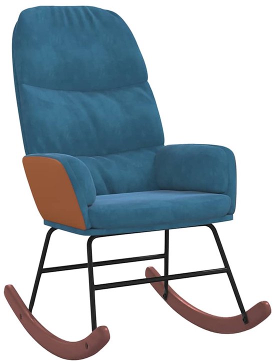 Fauteuil à bascule vidaXL avec repose-pieds - Fauteuil inclinable Blauw - Fauteuil à bascule - Chaise longue - Chaises d'extérieur - Mobilier de jardin
