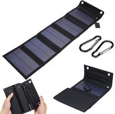 Zonnepaneel-5 borden-Zonnepanelen zijn opvouwbaar-Zonnecellen Oplaadbatterij -zonnepaneel powerbank-15W 5V USB zonnepaneel-zonnepanelen met stekker-zwart