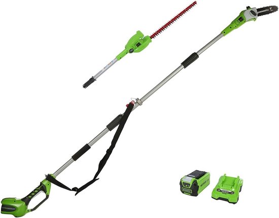 8 Inch draadloze stokhoogsnijder en minikettingzaag 2-in-1, borstelloze