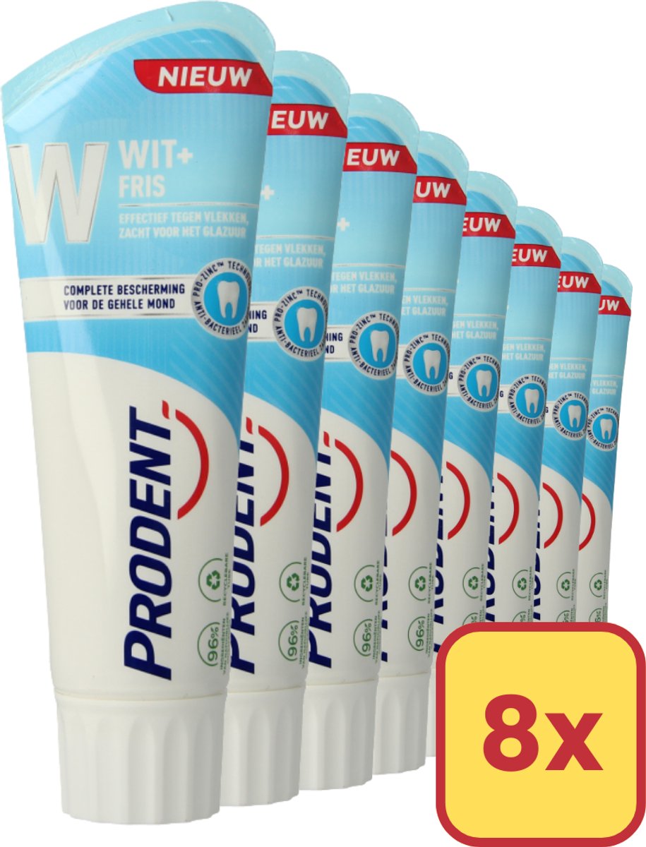 Prodent White + Strong 75ml - 8 Stuks - Voordeelverpakking