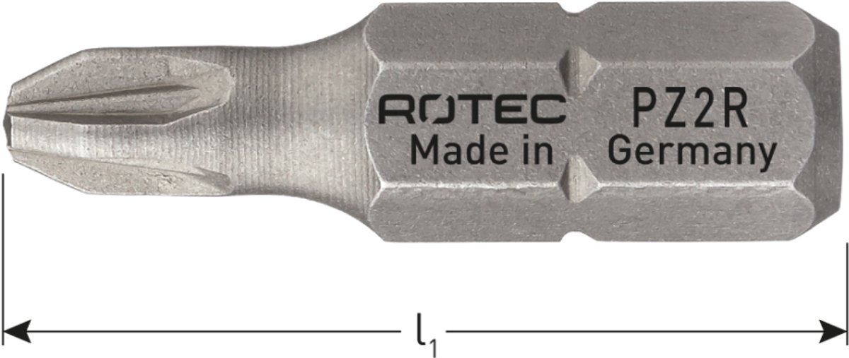 Rotec schroefbit, BASIC, PZ 2Rx25 (Pozi) (2st.)