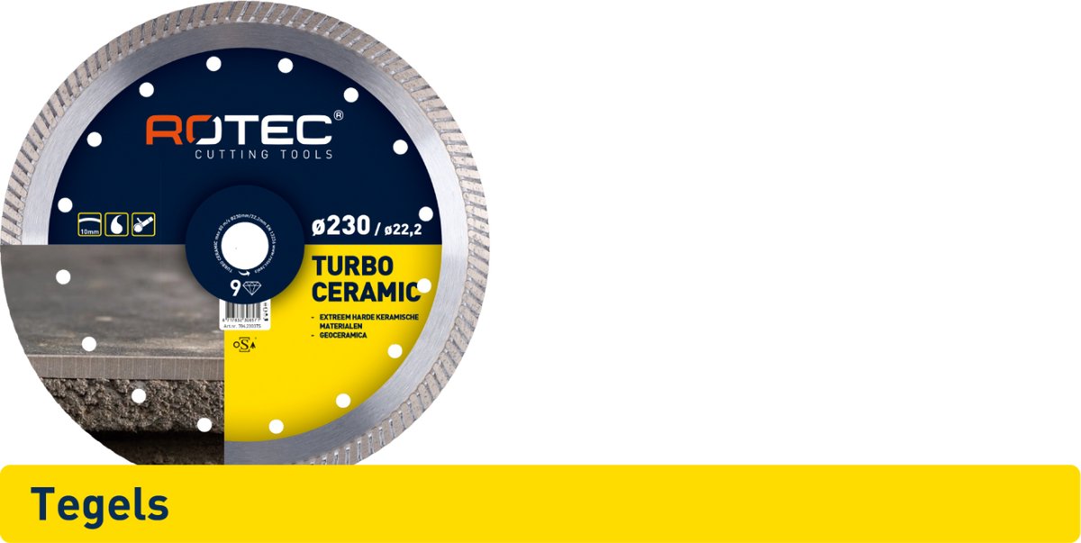 Rotec diamantzaagblad Turbo Ceramic ø350xø25,4