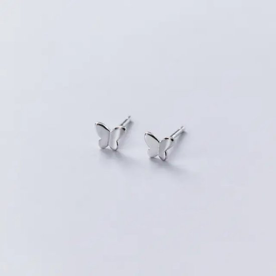 Petites boucles d'oreilles papillon dorées - Koper - plaqué argent - 0,5 cm - Boucles d'oreilles minimalistes pour femme -