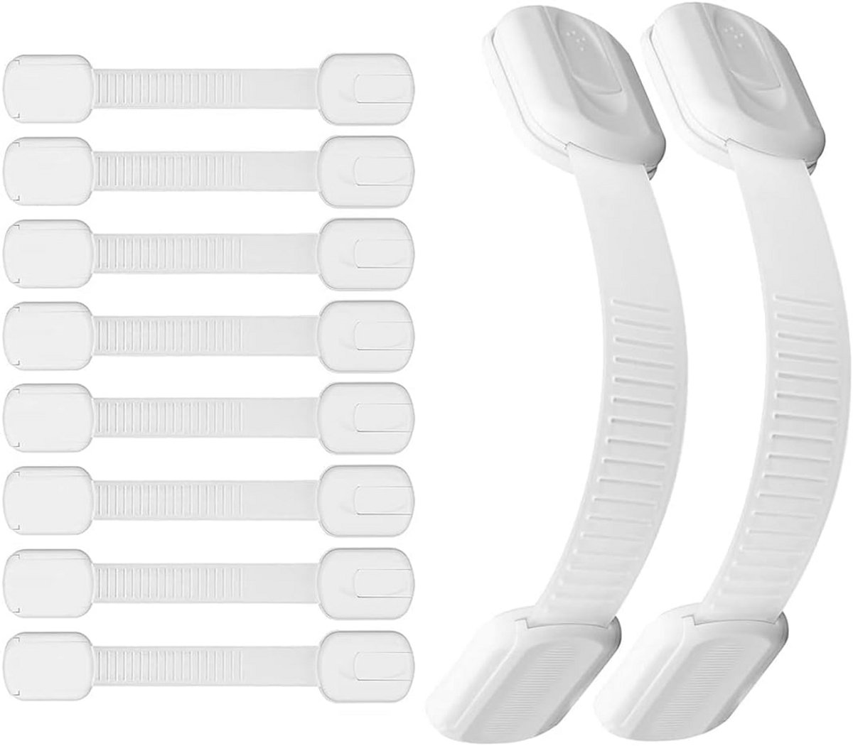Image of 10 Stuks Kinderbeveiliging voor Kasten en Laden - Veiligheid voor Baby's en Kinderen, Zonder Boren, Wit