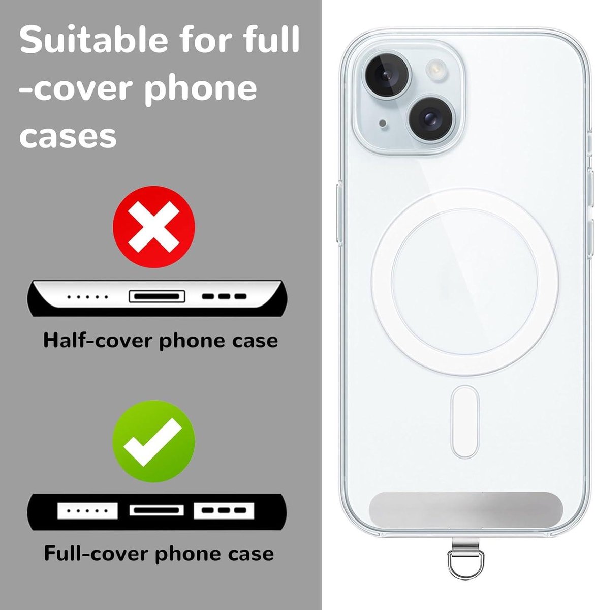Roestvrijstalen telefoonketting bevestigingskoord - geschikt voor de Roestvrijstalen telefoonketting bevestigingskoord - geschikt voor de