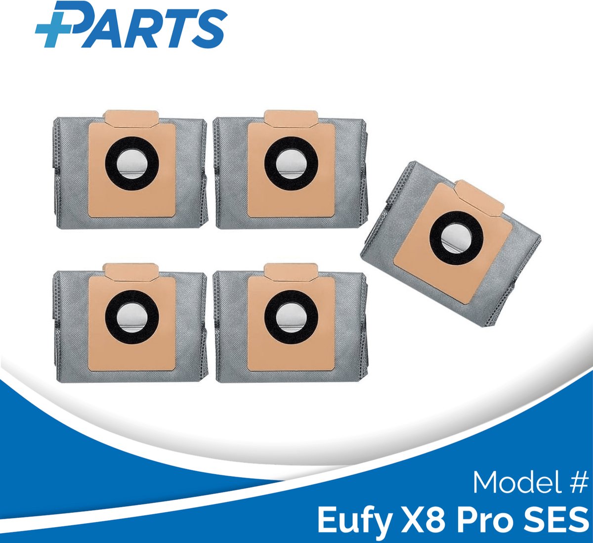 Eufy X8 Pro SES Stofzakken (5 Stuks, Plus.Parts® alternatief voor T29F70A2)