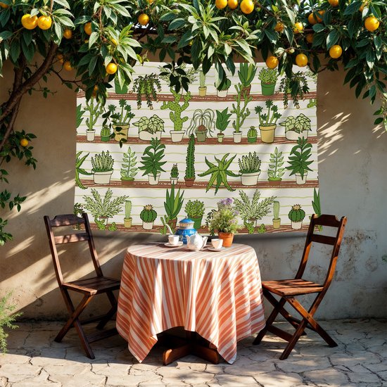 Ulticool - Plantes en Pots Cactus Plante Nature - Affiche Tapisserie - 200x150 cm - Groot Tapisserie - Affiche Jardin Tapisserie