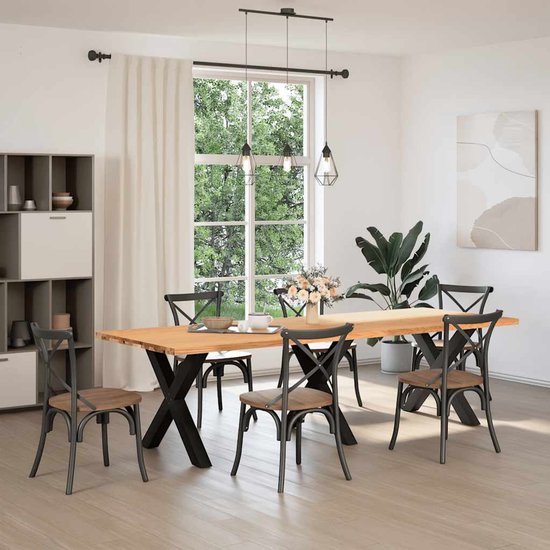 vidaXL Eikenhouten Tafel - Eetkamertafel - Eettafel rechthoekig ...