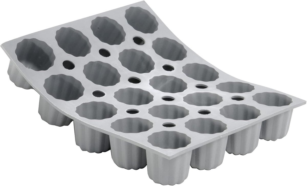 Ibenzoa® Duurzame Siliconen Bakvorm voor 20 Kleine, Gehakkelde Taarten - Uitstekende Warmtegeleiding