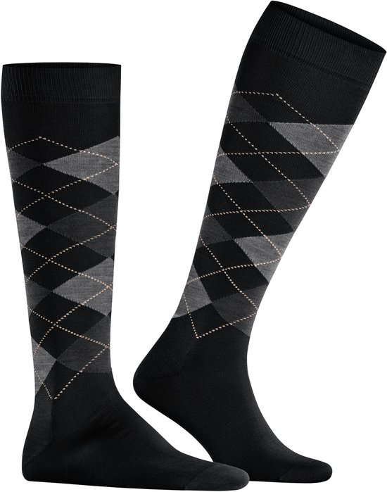 Burlington - Chaussette Manchester Longue Zwart 3000 - Taille 40-46 -