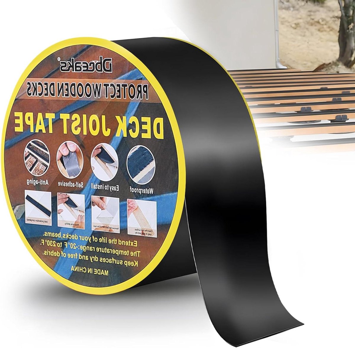 4 cm x 15 m waterdicht butyl-plakband voor bruggen, dakreparatie en houtbescherming