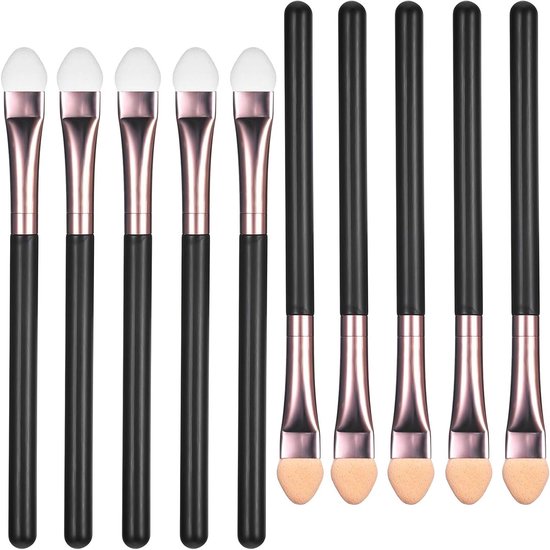 Foto: Oogschaduwkwast 10 stuks spons oogmake up dubbelzijdige oogschaduw applicator professioneel oogschaduwgereedschap voor vrouwen voor reiz