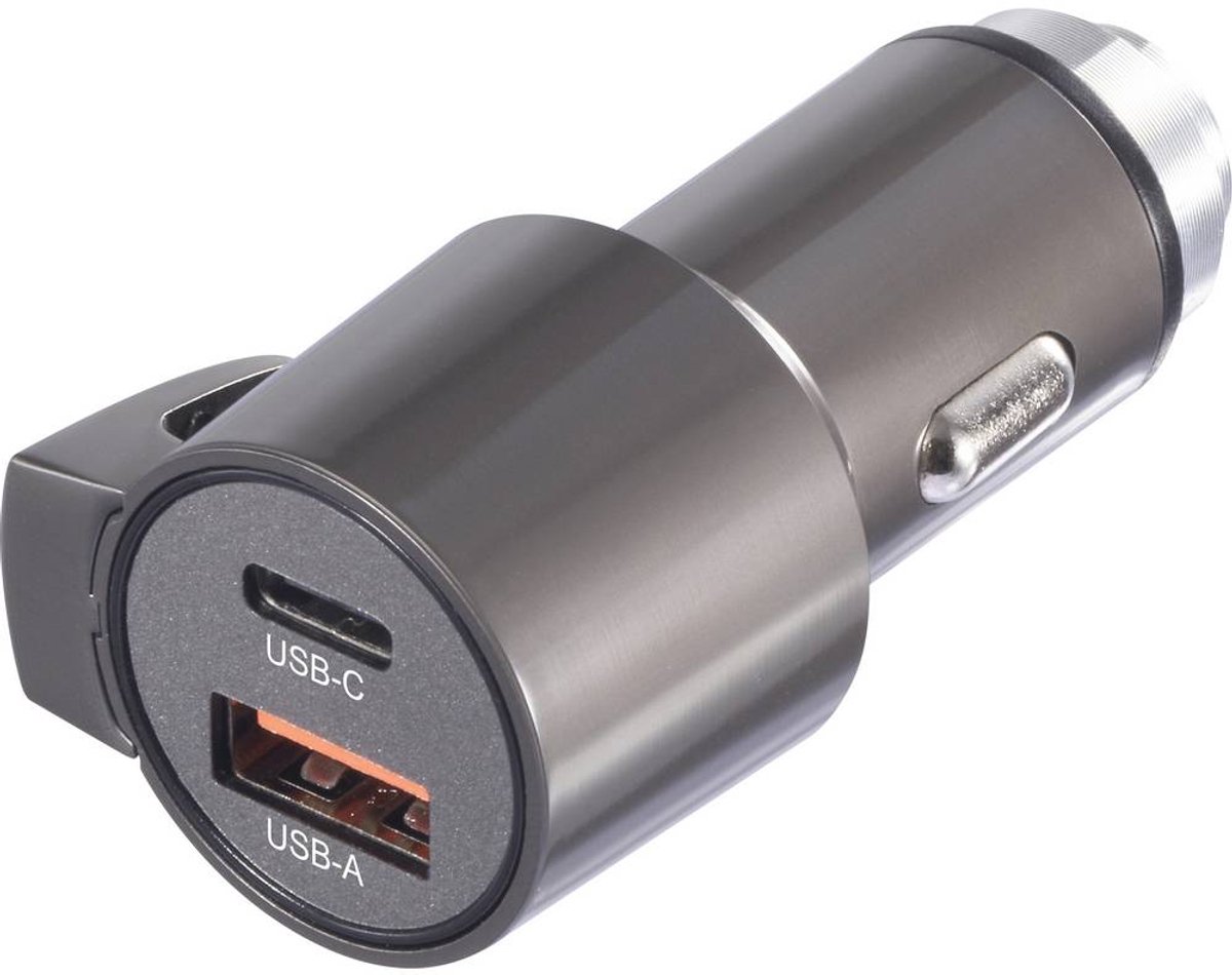VOLTCRAFT VC-CPS-45W USB-oplader 1x USB-A, 1x USB-C Zwart Auto