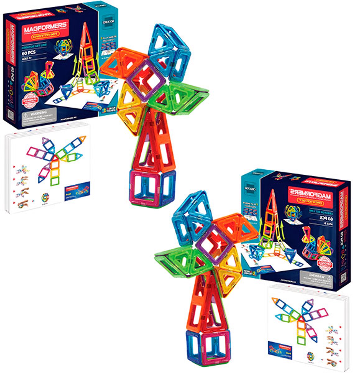 Jojoy - Set de 50 blocs de construction magnétiques - Blocs magnétiques - Jouets de