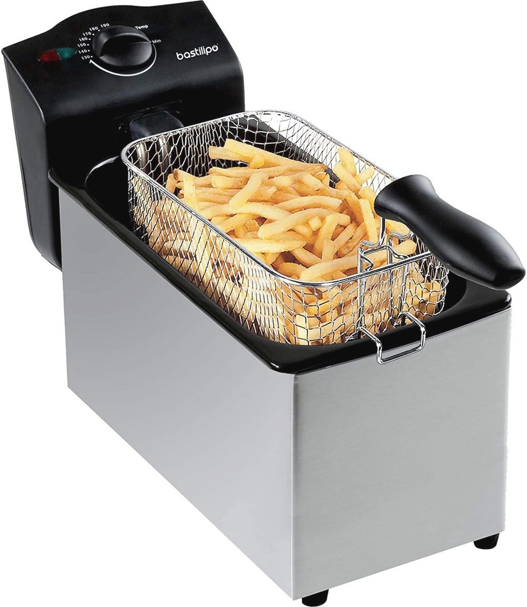 Energiezuinige Elektrische Friteuse 3 Liter - Roestvrij Staal met Geëmailleerde Container