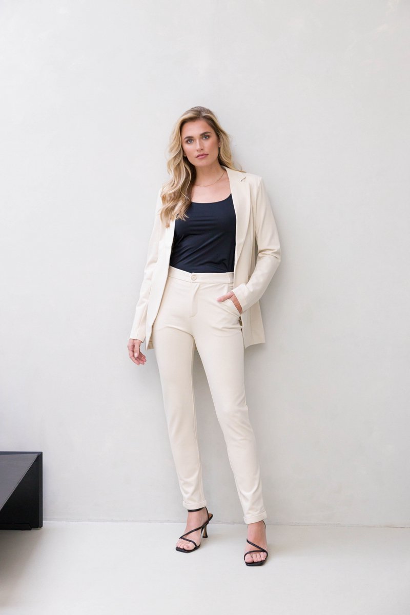 BASE LEVEL Yoel Pants - Light Beige - maat 42