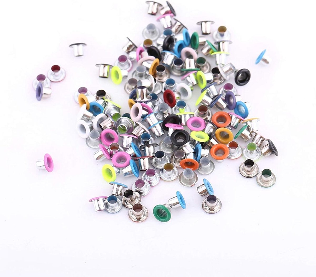 500 stuks 3mm metalen oogjes set - gemengde kleuren - ronde vorm - scrapbooking - card making - craft - leer