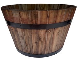 Acacia Kuip, bruin – D53xH32 cm – Houten Bloembak / Plantenbak / of ter Decoratie