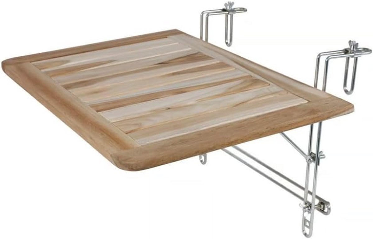 Teakhouten Balkon Klaptafel - Massief, Verstelbaar en Stabiel