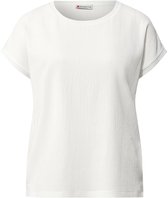 Shirt met gedessineerde V-hals voor dames in Blauw