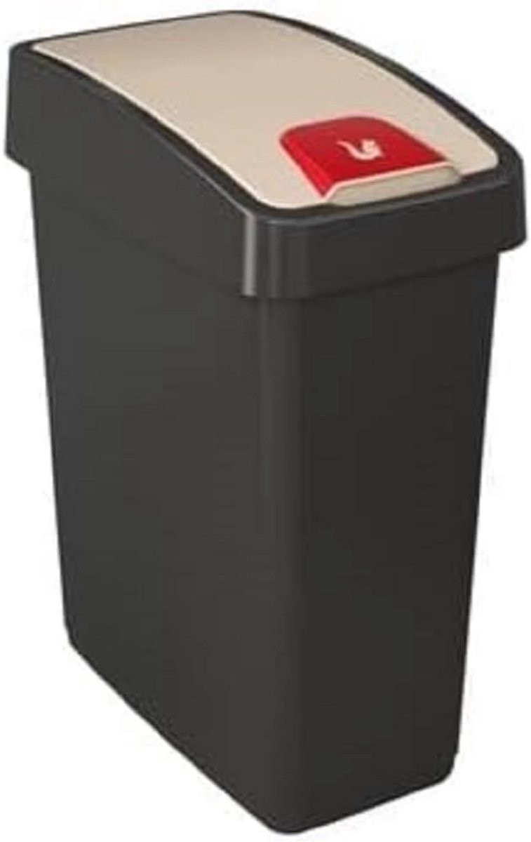 Premium afvalbak met klepdeksel en soft-touch - 25 liter, Grafietgrijs