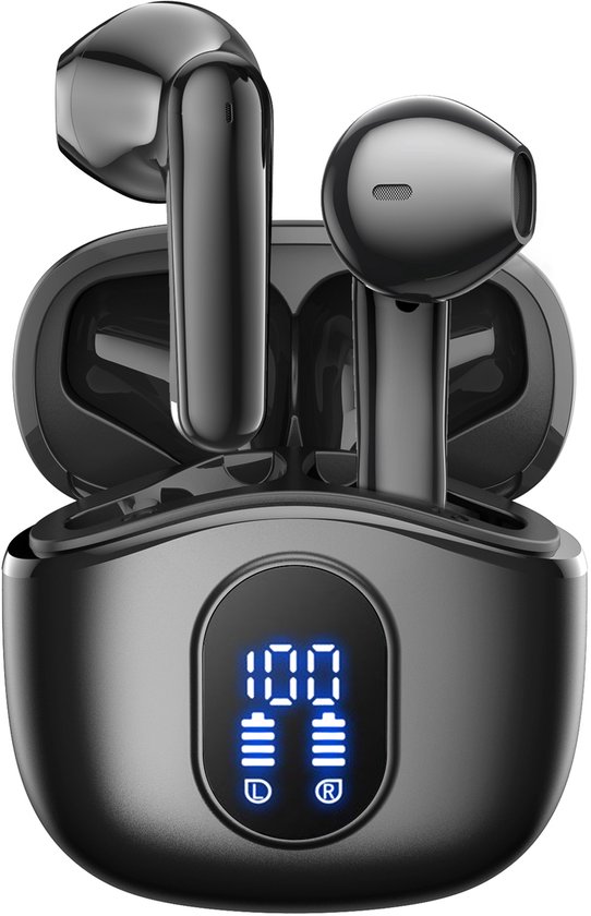 Siltcon® SoundWave Pro 4 - Noise cancelling ENC - Oortjes Draadloos - Draadloze Oordopjes – Bluetooth Oordopjes – Oordopjes Draadloos – Oortjes - Oordopjes - Draadloze Oortjes Bluetooth - Earpods geschikt - Universeel - BT 5.4 - Zwart