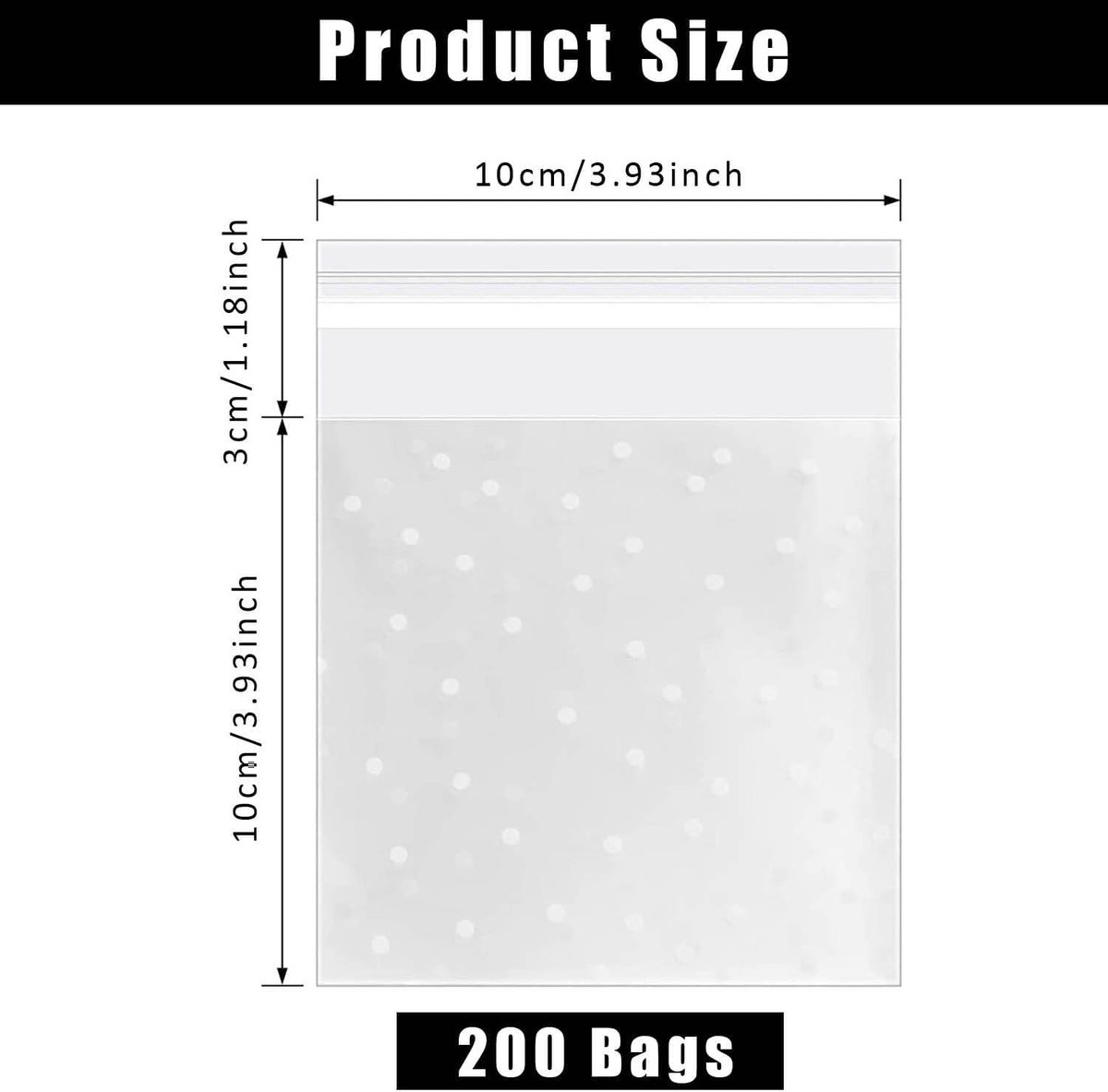 OMBRISA Sachets Transparents Bonbons 15x25 CM, 100pcs Sachet Plastique Transparent Bonbon avec 100 Ruban d'or, Sachet de Bonbon pour Remplir Pâtisseries, Pâtisseries, Biscuits,Desserts,Cadeaux de Fête