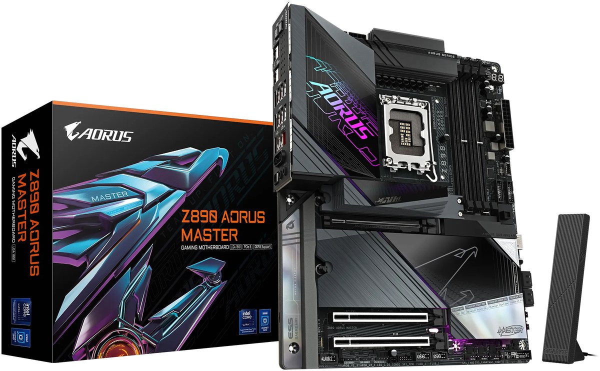 GIGABYTE Z890 AORUS MASTER moederbord RAID, 10Gb-LAN, WIFI, BT, Sound, ATX