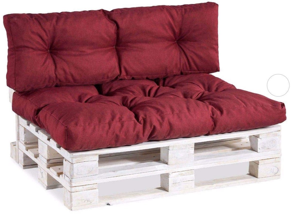 Ibenzoa Hoekkussen voor Tuinbanken - Premium Comfort met Granula vulling, Diverse Kleuren en Afmetingen rood