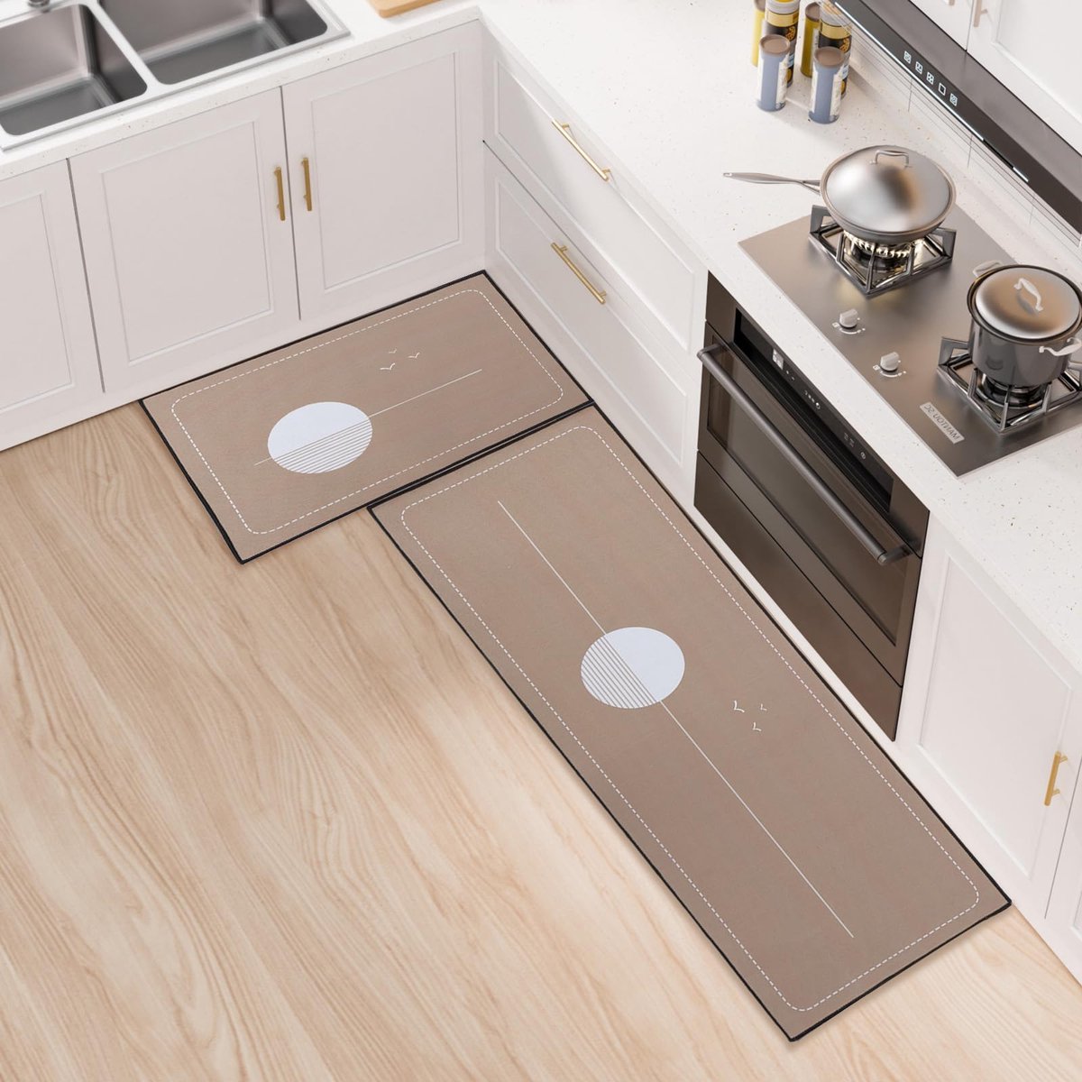 Ibenzoa® Set van Twee Antislip Keukenmatten – Kwaliteitsmateriaal voor Diverse Gebruiksscenario's