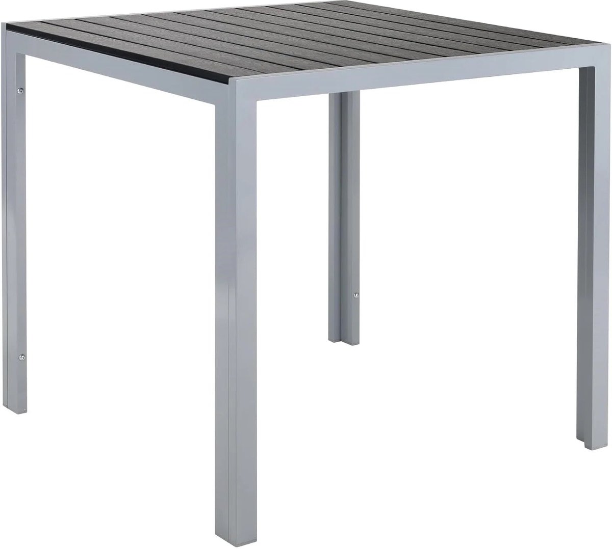 Tuintafel - Klaptafel - Balkontafel - Picknicktafel - 75x75cm - Aluminium + Houtplastic WPC, Eettafel, Bistro Balkon Patio Tafel, Weer- en Hittebestendig - AntiSlip - Campingtafel - Donkergrijs