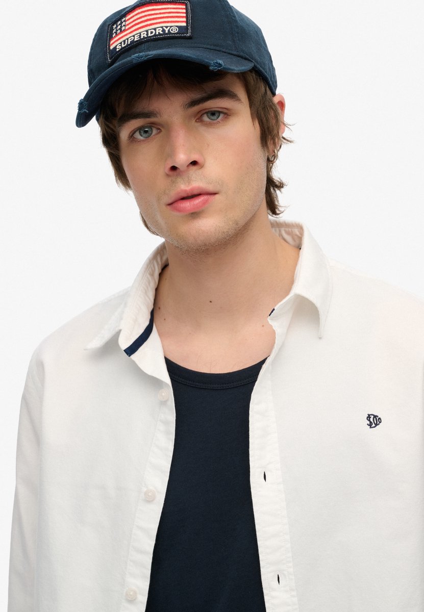 Superdry Klassiek Oxford Overhemd met Lange Mouwen Heren Lange mouwen shirts Wit