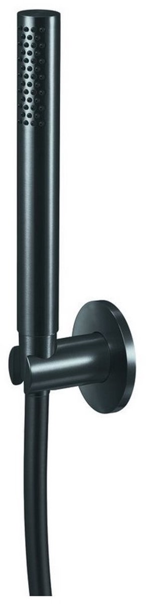 Qisani Flow handdouche met houder en slang Gun Metal Zwart