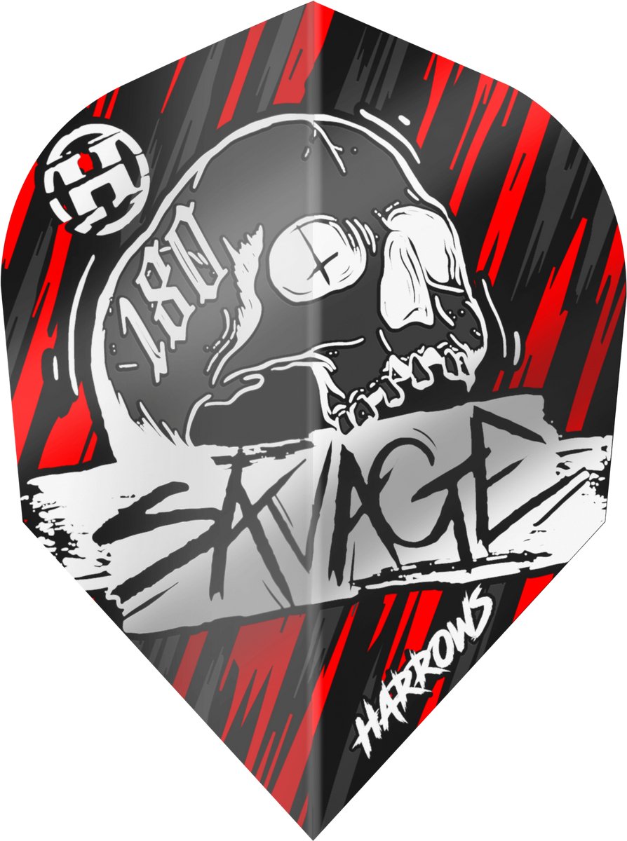 Harrows Savage Red Silver NO6 - Dart Flights