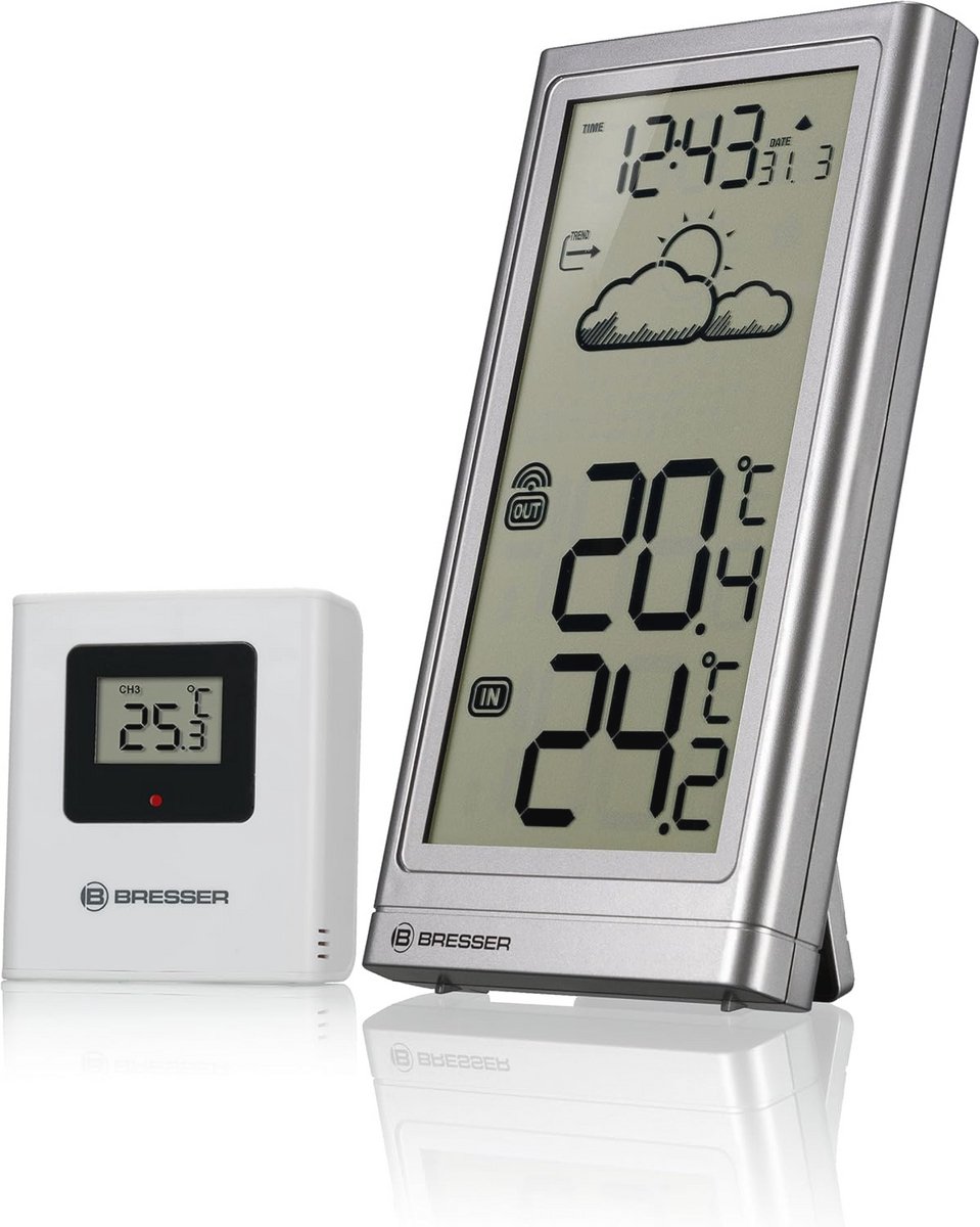 Draadloos Weerstation met Buitensensor - Temperatuurdisplay voor Binnen en Buiten - Weersvoorspelling en Vorstmelder