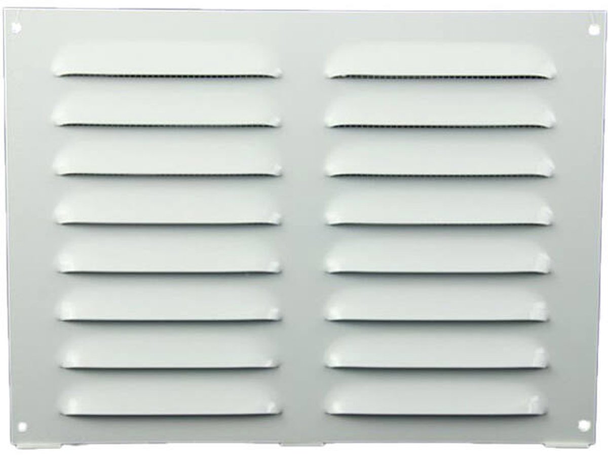 Metalen rechthoekige sleuf rooster 260x190 wit - MR2619