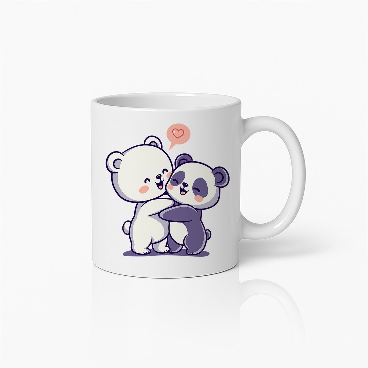 Schattige Beer en Panda Knuffel Mok – Liefdevolle Koffiebeker voor Stellen & Dierenliefhebbers