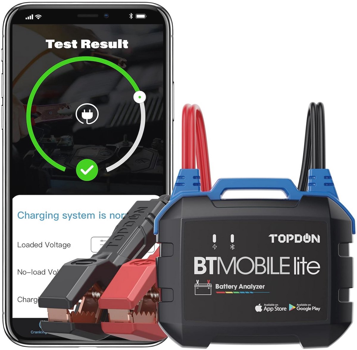Draadloze Bluetooth batterijtester voor auto en motorfiets - 12V accutester met laad- en starttest