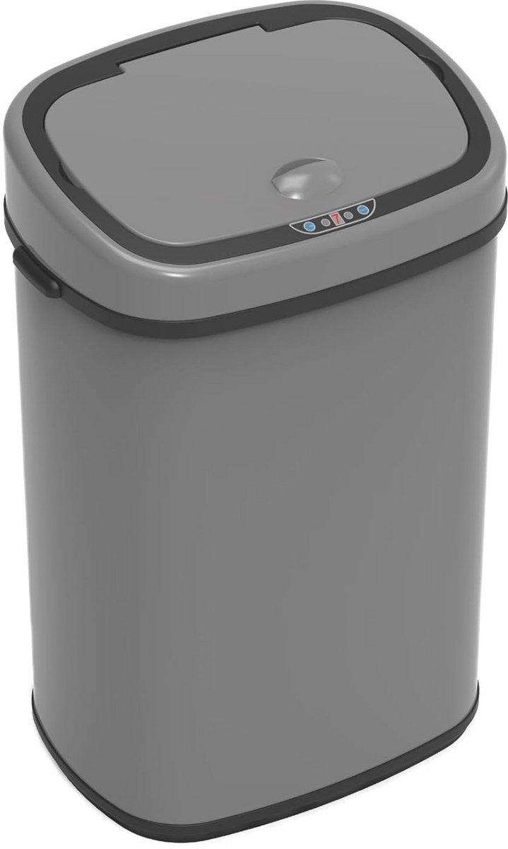Sensor-afvalemmer 68 liter met automatische deksel - Elektrische vuilnisemmer voor keuken, grijs