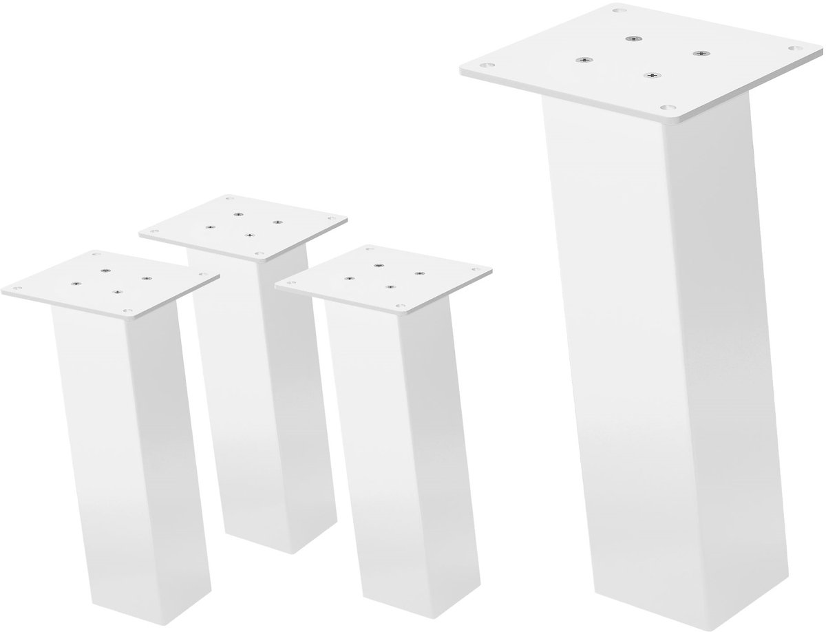 ml-design modern serie tafelpootjes set van 4 stuks I-vorm schuin met 96° hoek hoogte 30 cm glanzend wit gepoedercoat staal met vierkant profiel 8x8 cm geschikt voor salontafels zitbanken en diverse meubels robuust en stijlvol ontwerp