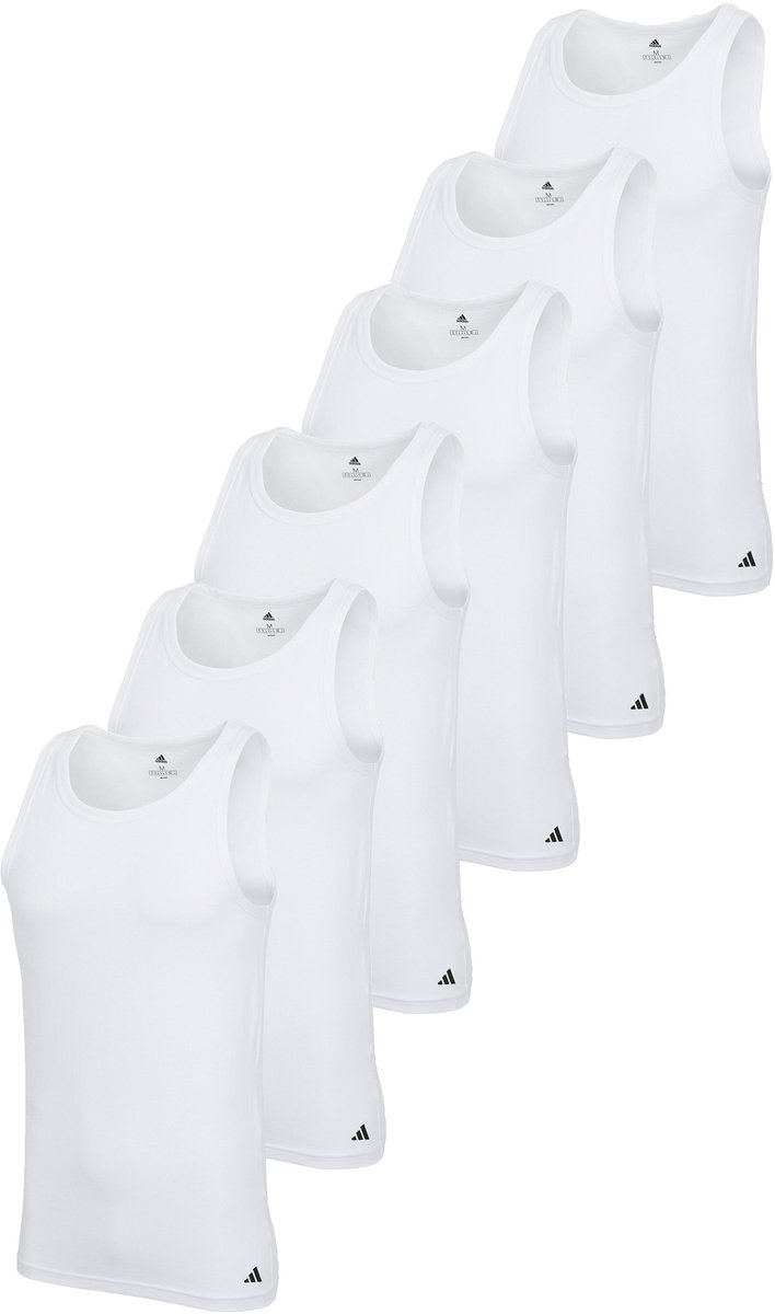 6-pack adidas V-Hals T-shirt Heren V-Hals Katoen Wit